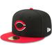 Men's New Era Black/Red Cincinnati Reds Road Authentic Collection On-Field 59FIFTY Fitted Hat