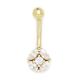 14ct Yellow Gold CZ Cubic Zirconia Simulated Diamond 14 Gauge Flower Body Jewelry Belly Ring Measures 23x9mm Jewelry Gifts for Women