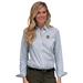 Women's White/Gray Harvard Crimson Easy Care Gingham Button-Up Long Sleeve Shirt