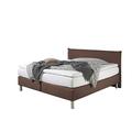 Maintal Boxspringbett Point, 200 x 200 cm, Stoff, Tonnentaschenfederkern Matratze h2, Braun