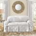 Sure Fit Matelasse Damask Box Cushion Loveseat Slipcover in Pink | 73 W in | Wayfair 047293399497