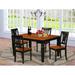 Darby Home Co Armadillo 5 - Piece Butterfly Leaf Rubberwood Solid Wood Dining Set Wood in Black | Wayfair DABY6271 39894070