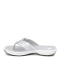 Clarks Women's Breeze Sea Flip Flop, New Silver Synthetic, 2.5 UK M