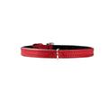 Hunter Hundehalsband Tiny Petit, Rindnappaleder, rot, Größe 30