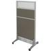 Mobile Portable Partitions - 24"W x 48-3/4"H w/Glass Window - See Other Sizes