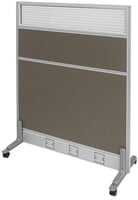 36"W x 48-3/4"H Mobile Portable Partition w/Glass Window
