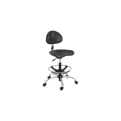 Black Sit-Star Stool w/Backrest & 23"-31" Seat Height