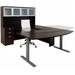 Mocha Electric Lift Adjustable Height U-Desk w/Hutch