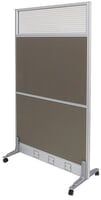 36"W x 68"H Mobile Portable Partition w/Glass Window.