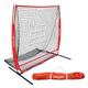 GoSports 5 ft x 5 ft Baseball & Softball Practice Hitting & Pitching Net with Bow Type Frame, Carry Bag and Strike Zone, Great for All Skill Levels