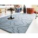 Blue 96 x 0.63 in Indoor Area Rug - Wrought Studio™ Vasques Geometric Handloomed Wool Denim Area Rug Wool | 96 W x 0.63 D in | Wayfair