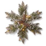 National Tree Co. Glittery Bristle Pre-Lit Swag w/ 15 Clear/White Lights | 18 H x 18 W x 5 D in | Wayfair GB1-300L-18SB-1