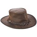 BARMAH Brown bronco hat - bovine leather - t.xxl Hat - Brown, XXL