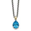 925 Sterling Silver Lobster Claw Closure With 14ct Blue Topaz Necklace Measures 13mm Wide Jewelry Gifts for Women