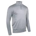 Glenmuir Mens Plain Zip Neck Cotton Golf Sweater/Jumper (S) (Light Grey Marl)