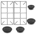 SPARES2GO Flush Pan Support & Burner Kit for New World Oven Cooker Gas Hob (2 Small Grids + 4 Burners)