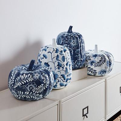 Chinoiserie Pumpkin - Blue & White Tall - Ballard Designs