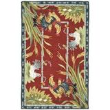 Red 30 x 0.25 in Area Rug - August Grove® Kinchen Hand-Hooked Wool Area Rug Wool | 30 W x 0.25 D in | Wayfair CFEFD07767ED4590B0A80978011D951C