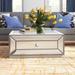 Etta Avenue™ Camellia Coffee Table Mirrored/Metal in Yellow | 16 H x 36 W x 36 D in | Wayfair WLAO1122 40830604