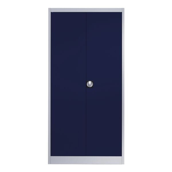 mauser Stahlschrank mit Flügeltüren 50 cm tief 5 OH schmal grau, 95x195x50 cm