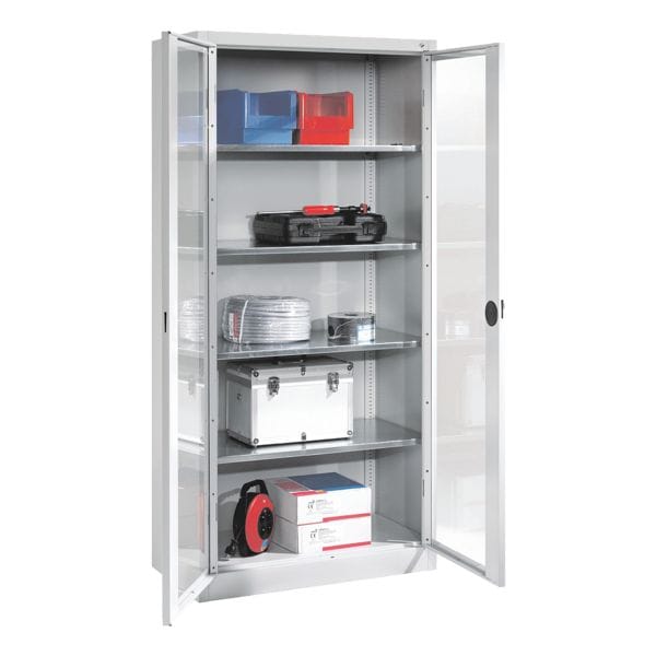 CP Stahlschrank mit Sichtfenstern in Flügeltüren 93 x 195 cm, 93x195x50 cm Image