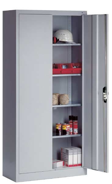 CP Stahlschrank mit Flügeltüren 120 x 195 cm grau, 120x195x60 cm