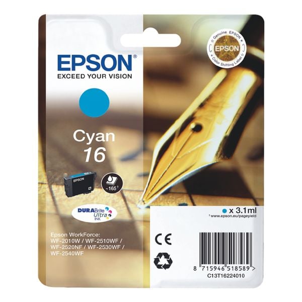 Epson Tintenpatrone »T162240« Nr. 16 blau Image