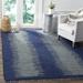 Blue/Gray 48 x 0.25 in Area Rug - Highland Dunes Cayman Abstract Handmade Flatweave Area Rug Polyester/Cotton | 48 W x 0.25 D in | Wayfair