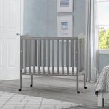 Delta Children Folding Mini Portable Crib w/ Mattress Wood in Gray | 37.25 H x 25 W in | Wayfair 4470_026