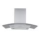 Cookology Curved Glass Chimney Cooker Hood, Energy A Rated Wall Mounted Extractor Fan, LED lighting, Adjustable Height (Stainless Steel, 70cm)