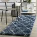 White 36 x 2 in Indoor Area Rug - Ebern Designs Amhold Geometric Blue Area Rug Polyester/Polypropylene | 36 W x 2 D in | Wayfair GRKS4859 41109422