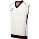 Surridge Mens Fleece Lined Sleeveless Sweater/Sports/Cricket (S) (White/Maroon Trim)