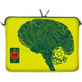 Digittrade LS166-17 IT-Brain Designer Laptop Tasche 17 Zoll Notebook Sleeve Hülle Schutzhülle Neopren bis 43,9 cm (17,3 Zoll) Bag Case Gehirn gelb-grün