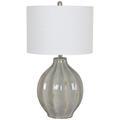 Crestview Collection Perry Gray Ceramic Fluted Urn Table Lamp