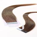 hair2heart Premium 40 x 2.5 g REMY Tape In Echthaar Extensions, 40cm - glatt - #4 braun
