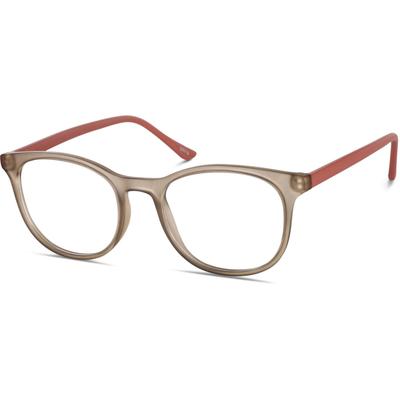 Zenni Women's Round Prescription Glasses Brown Plastic Full Rim Frame