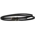 1/2" (13 mm) Skinny Solid Leather Double Wrap Belt, Black | M/L - 36"