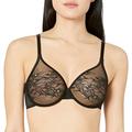 Gossard Women's Glossies Lace Sheer Bra Molded, Black (Black), 34FF