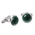 Franki Baker Green Chrysoprase Gemstone & 925 Sterling Silver Cufflinks