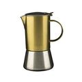 La Cafetière Edited Induction-Safe 4-Cup Brushed Gold Stovetop Espresso Maker, 200 ml (7 fl oz)