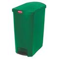 Rubbermaid Commercial Products 1883589 Slim Jim Step-On Wastebasket, Resin, End Step, 90 L - Green