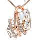 Leafael Wish Stone Pendant Necklace, Necklaces for Women with Birthstone Crystals, Jewelry for Women with Gift Box, Allergy-Free Birthstone Necklace for Women, 18K Rose Gold Plated or Silver-tone