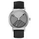 Projects Watches "Hatch Stainless Steel Quartz Gray White Leather Black Unisex Watch