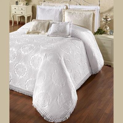 Elegant Medallion Grande Bedspread White, Queen, White