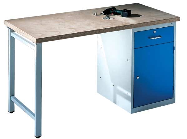 CP Werkbank mit Standschrank und 1 Schublade - 150 cm breit mehrfarbig, 150x85.5x70 cm