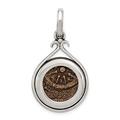 925 Sterling Silver and Bronze Widows Mite disk Pendant Necklace Measures 25x18mm Wide Jewelry Gifts for Women