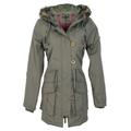 Brave Soul Womens Military Polyester Padded Parka Coat - Khaki - 10