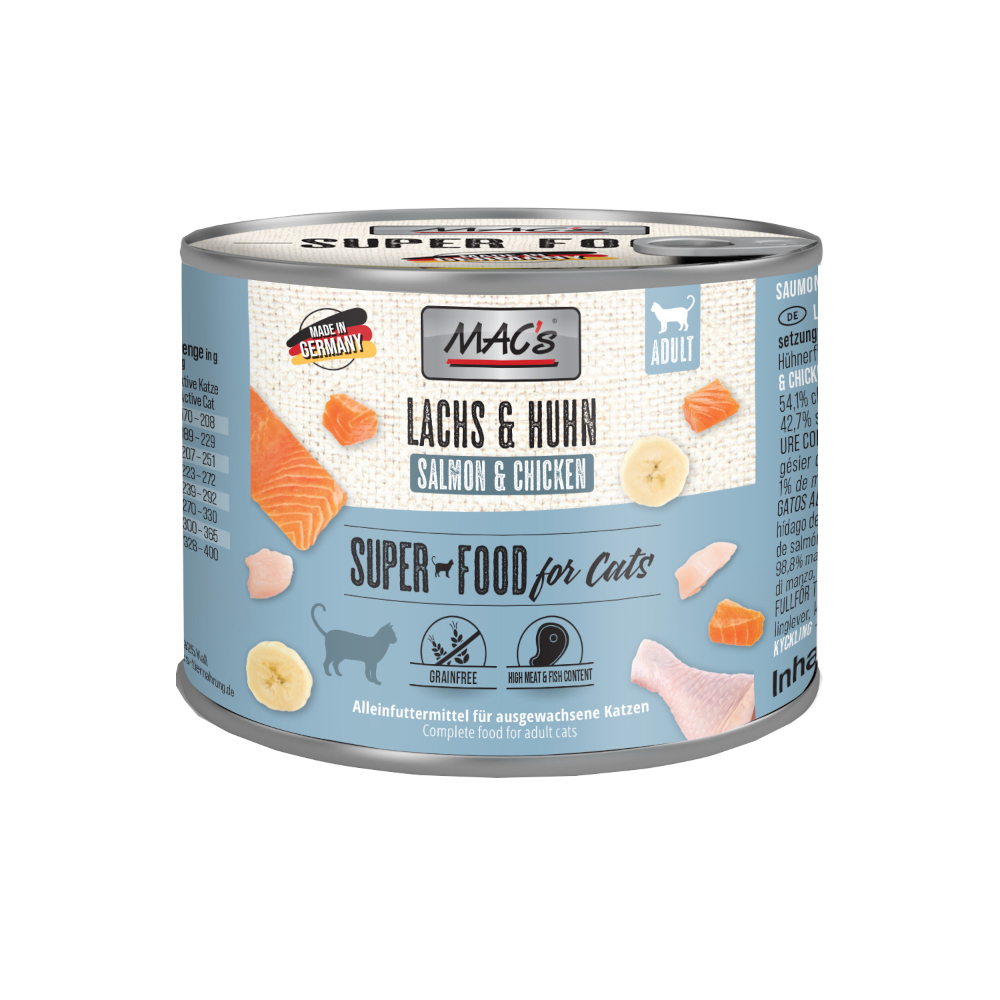 MAC's Cat 24 x 200 g Alimento umido per gatti - Salmone & Pollo