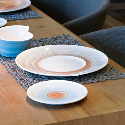 Villeroy & Boch 16-4021-2795 Amarah 11 1/4" Taupe Porcelain Flat Plate with 5 1/2" Well - 6/Case
