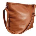 Handbag Bliss Womens Genuine Italian Soft Leather Cross Body Shoulder Slouch Bag Handbag Medium Size (Tan (Mid))